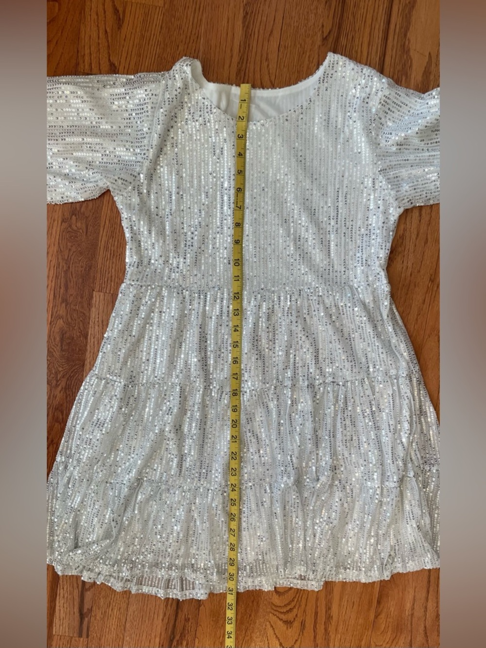 Athena Full Sequin Mini Dress. Small.🪩❤️Silver Sequins. - Picture 9 of 10
